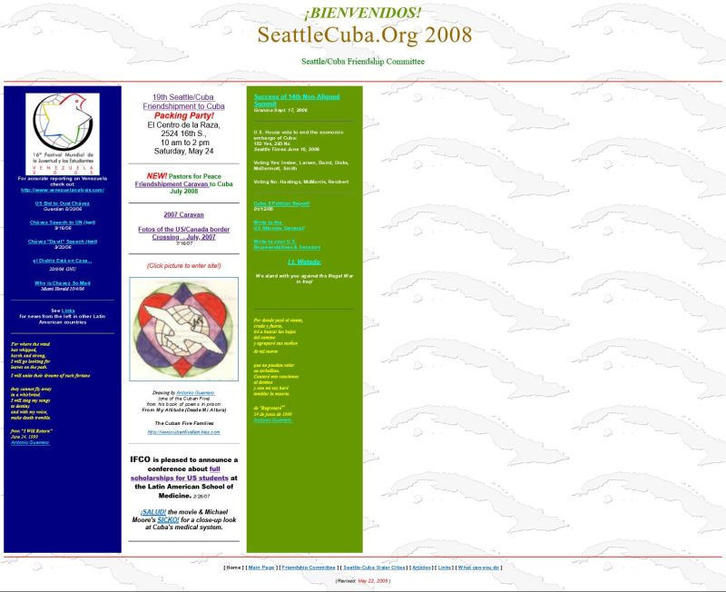 2008 Seattle/Cuba Friendship Committee website