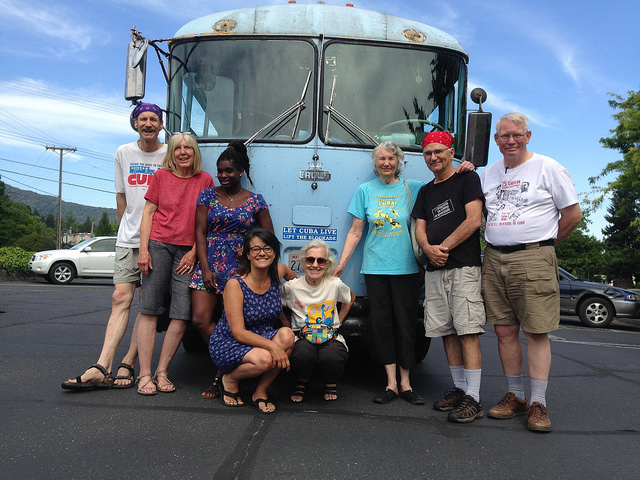 Judy Zeh and busmates on Friendshipment Caravan 26