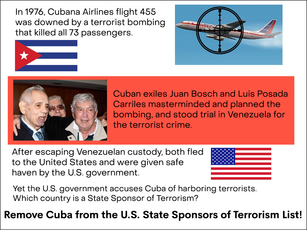 Remove Cuba from the U.S. State Sponsors of Terrorism List infographic” width=